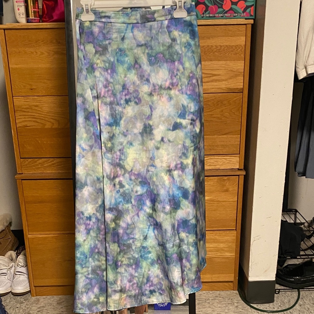 Stradivarius Blue and Purple Maxi Skirt